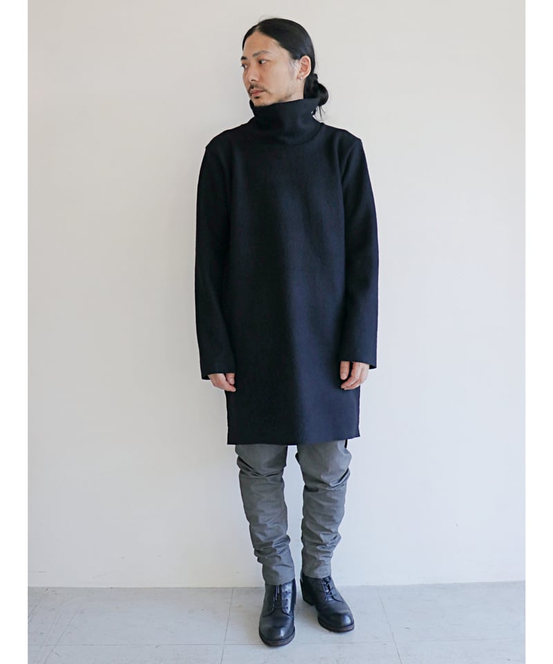 kujaku / K-556 / ウールハイネックロングプルオーバー / black