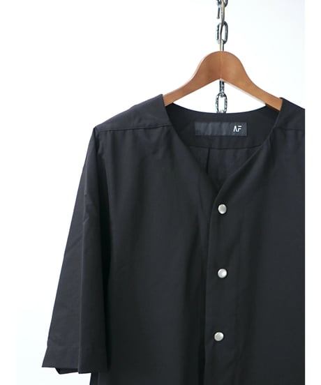 A.F ARTEFACT / ag-11017-2 / サマーウールノーカラーシャツ / BLACK