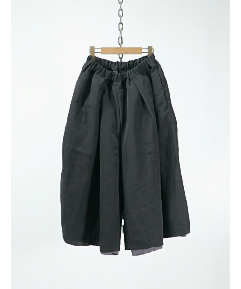 kujaku / P-629 / Wide Half Pants / black | Owls kujaku / P-629 / Wide Half Pants / black | Owls