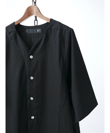 A.F ARTEFACT / ag-11017-2 / サマーウールノーカラーシャツ / BLACK