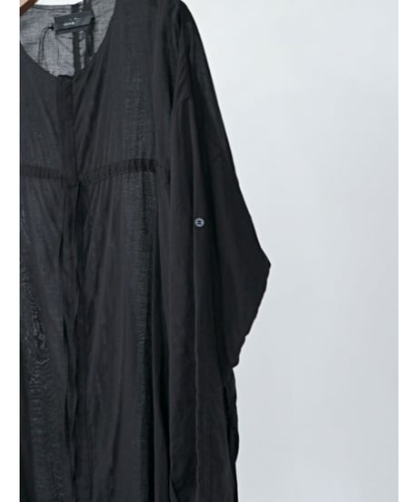 ASKYY / N14  / RIBBON CORD SMOCK SHIRTS / BLK