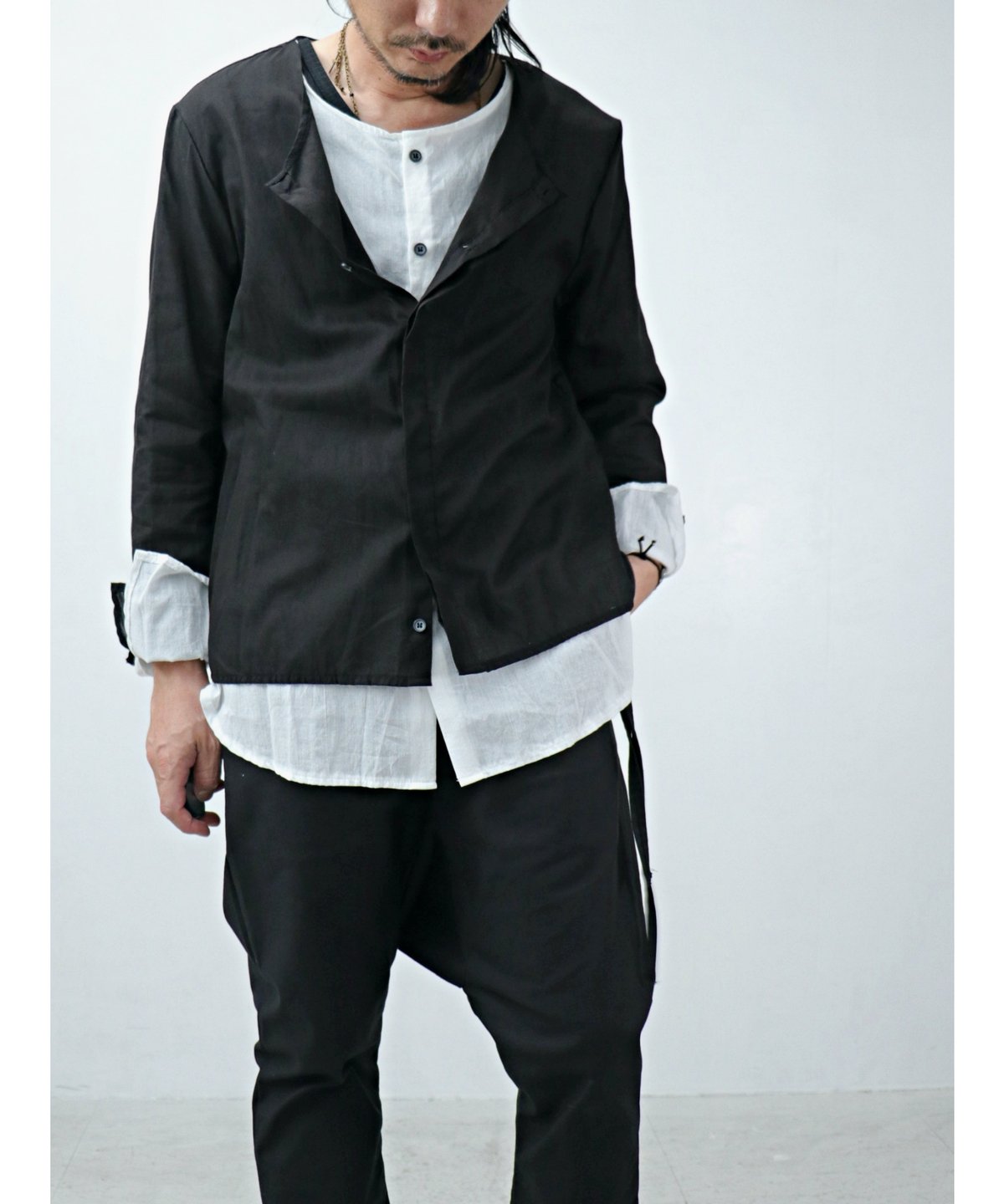 ASKYY / S13 / レイヤードシャツ / BLK/WHT | Owls Himeji ASKYY / S13 / レイヤードシャツ / BLK/WHT | Owls Himeji