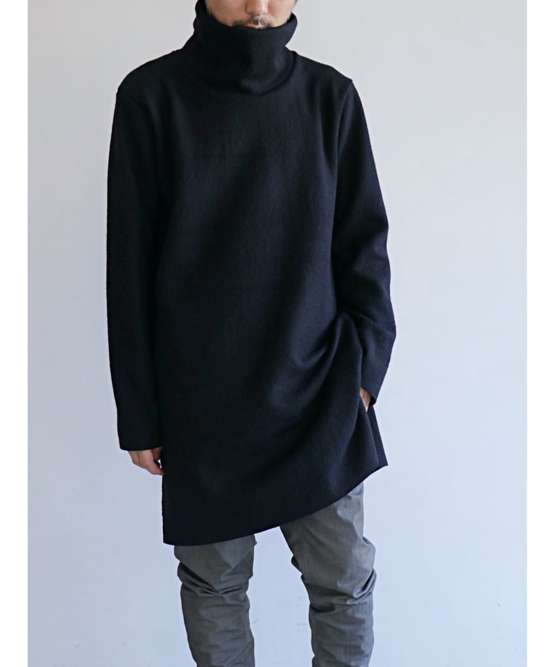 kujaku / K-556 / ウールハイネックロングプルオーバー / black