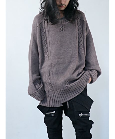 A.F ARTEFACT / ag-6002  / Low Gauge Knit Pullover / GREY