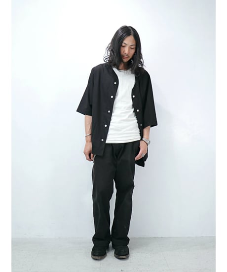 A.F ARTEFACT / ag-11017-2 / サマーウールノーカラーシャツ / BLACK