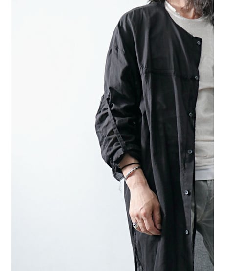 ASKYY / N14  / RIBBON CORD SMOCK SHIRTS / BLK
