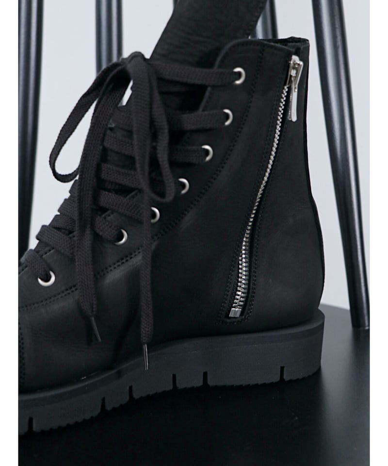 エーエフアーティファクトPortailleサイドジップLaceup Boots黒