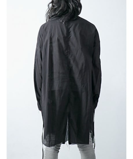 ASKYY / N14  / RIBBON CORD SMOCK SHIRTS / BLK