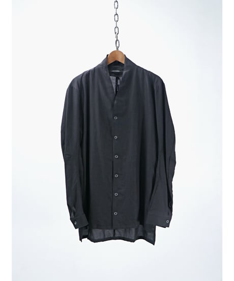 D.HYGEN / ST102-0525S / コットン×リネンショールカラーシャツ / BLACK
