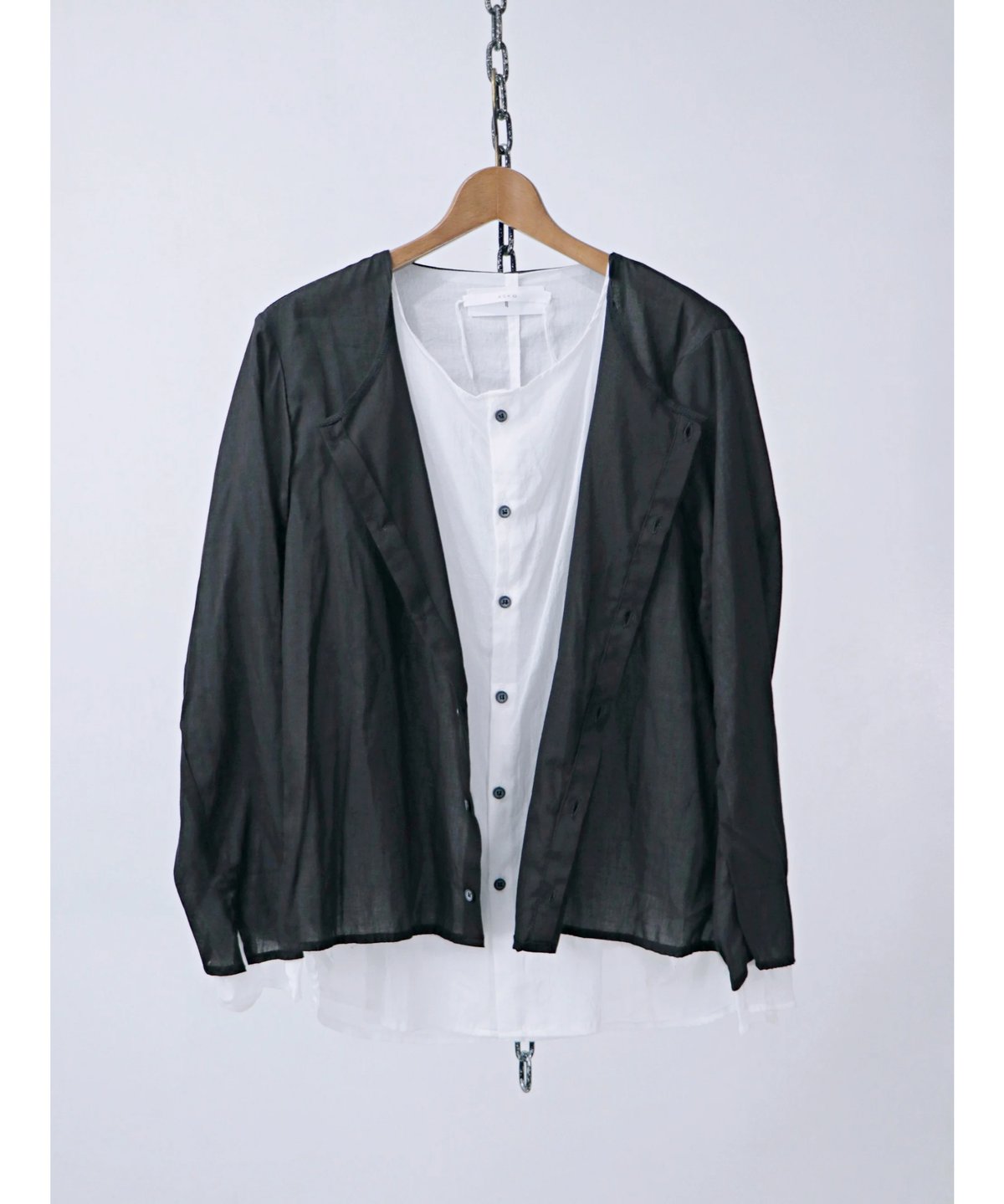 ASKYY / S13 / レイヤードシャツ / BLK/WHT | Owls Himeji ASKYY / S13 / レイヤードシャツ / BLK/WHT | Owls Himeji