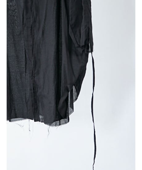 ASKYY / N14  / RIBBON CORD SMOCK SHIRTS / BLK