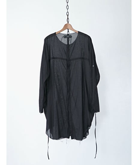 ASKYY / N14  / RIBBON CORD SMOCK SHIRTS / BLK