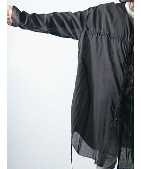 ASKYY / N14  / RIBBON CORD SMOCK SHIRTS / BLK