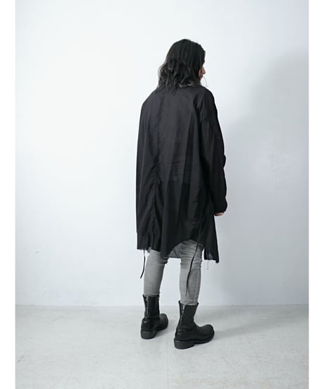 ASKYY / N14  / RIBBON CORD SMOCK SHIRTS / BLK