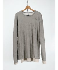 A.F ARTEFACT / ag-4066  / ガーゼワッシャークルーネックボンバーヒートカットソー / GREY