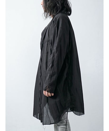 ASKYY / N14  / RIBBON CORD SMOCK SHIRTS / BLK