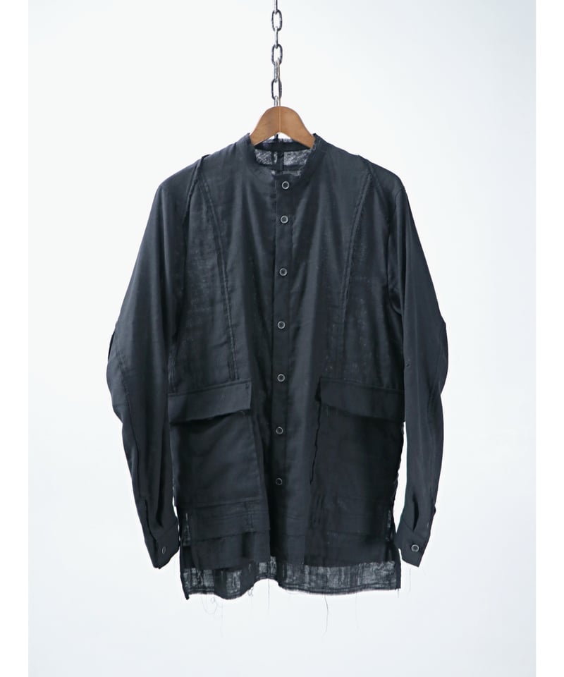 D.HYGEN / ST102-0325S / ダブルガーゼバンドカラーシャツ / BLACK