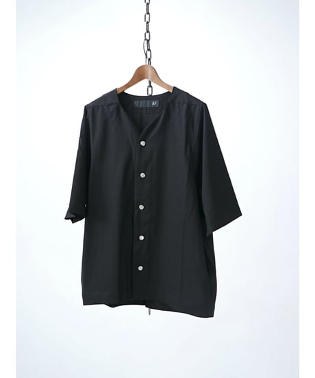 A.F ARTEFACT / ag-11017-2 / サマーウールノーカラーシャツ / BLACK
