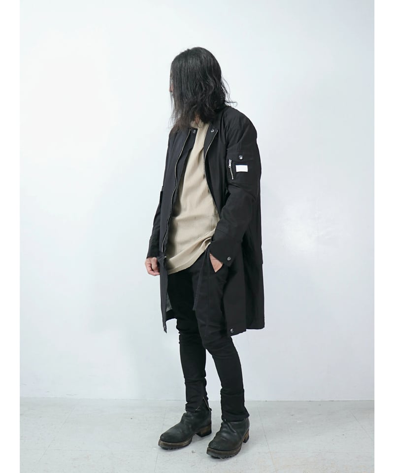 ASKYURSELF フード付きボンバージャケット ブラック ASKYURSELF (アスクユアセルフ)商品ページ - Rapaired Bomber
