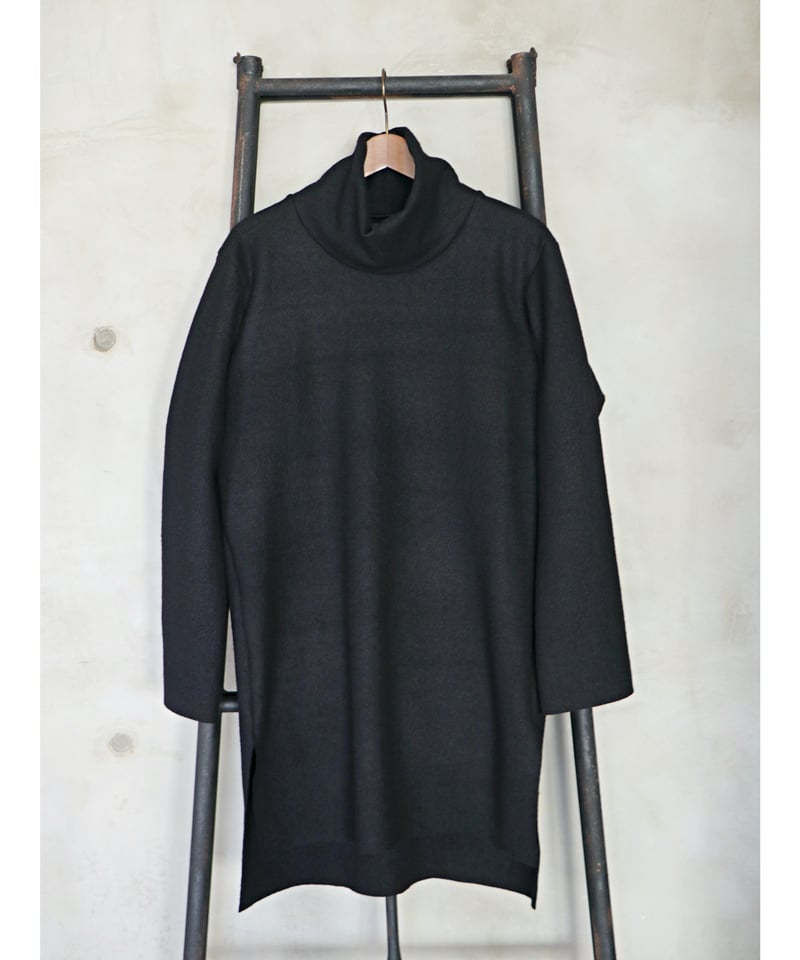 kujaku / K-556 / ウールハイネックロングプルオーバー / black