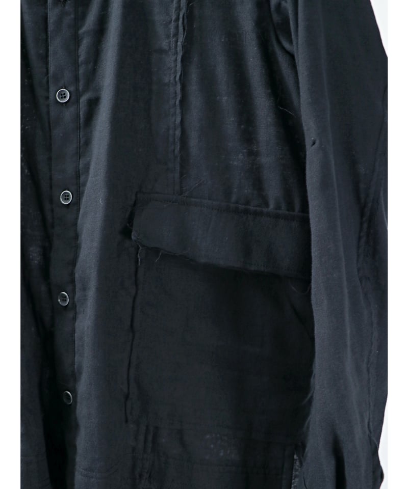 D.HYGEN / ST102-0325S / ダブルガーゼバンドカラーシャツ / BLACK