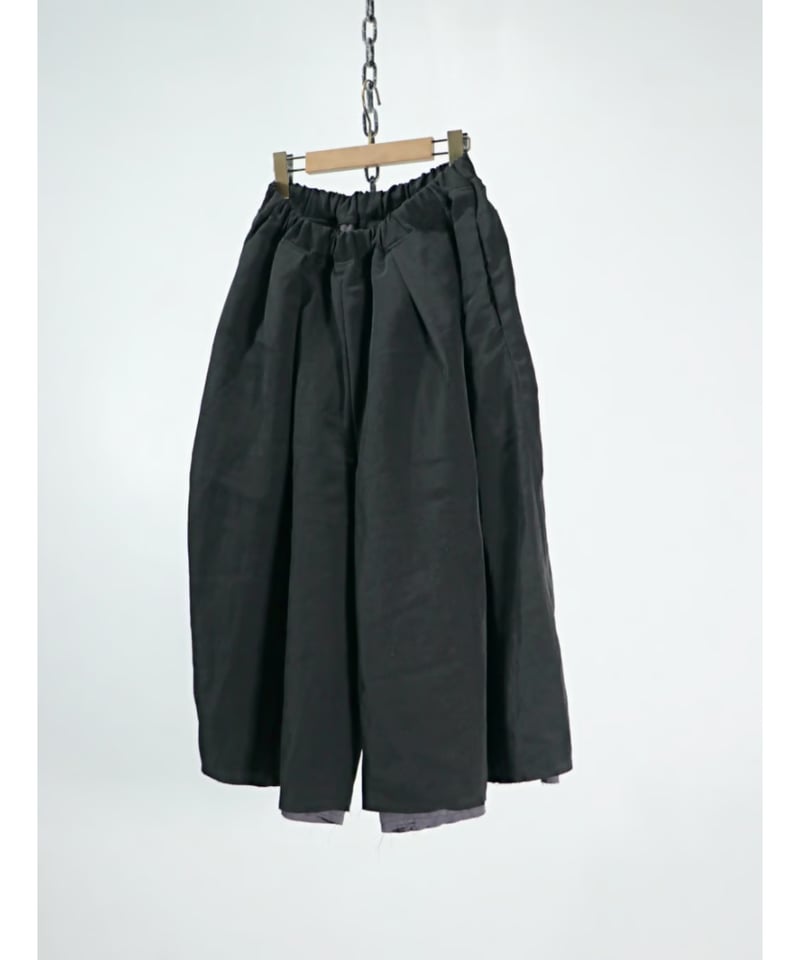 kujaku / P-629 / Wide Half Pants / black | Owls