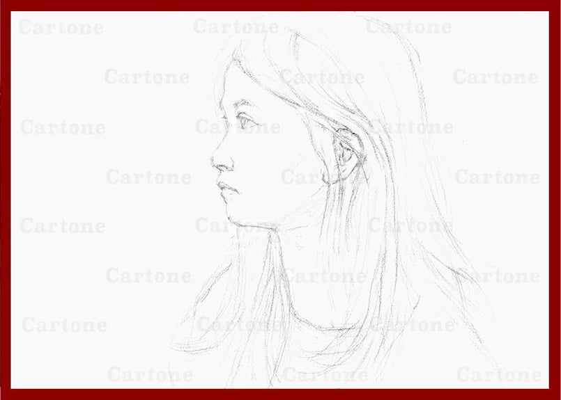 199a 女の子の横顔 | 下絵工房カルトーネ