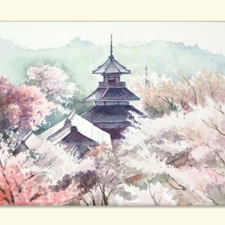 004 『桜と山寺』