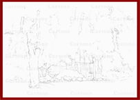 106b 岩木山と桜 （着彩見本付き） | 下絵工房カルトーネ