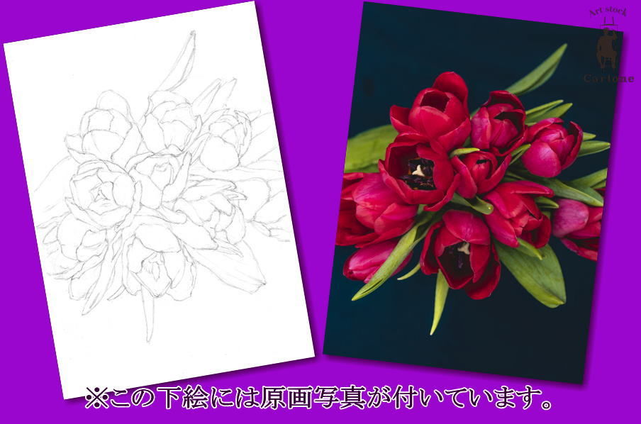 026a チューリップブーケ | 下絵工房カルトーネ