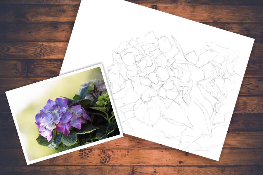 雅光作 日本画 紫陽花 fcf20073e39c57e951b9a9ca9817b3