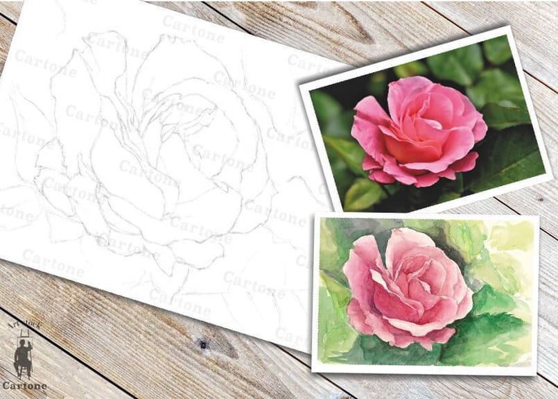 大理石製のバラの絵画 北川金治 真作「薔薇」油彩4号 色鮮やかな厚塗り薔薇図名品