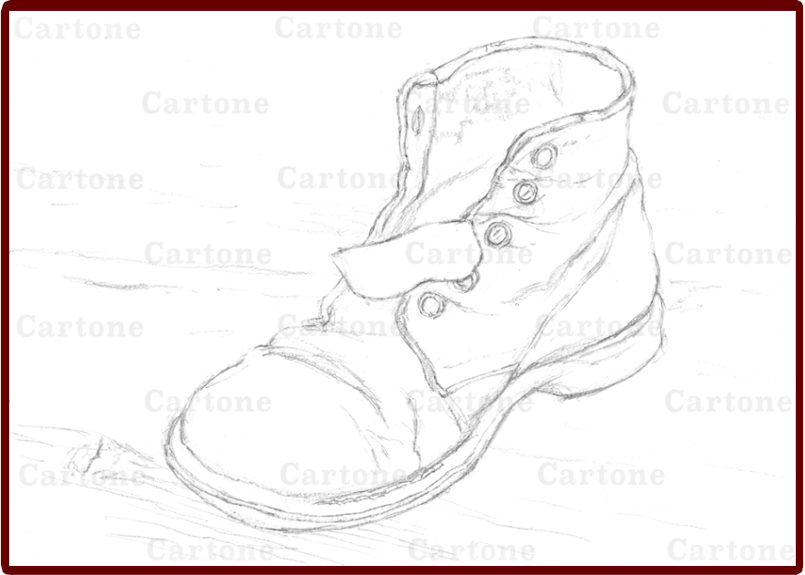 074b 古い革靴 （着彩見本付き） | 下絵工房カルトーネ