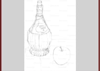 061a  ワイン瓶とリンゴ