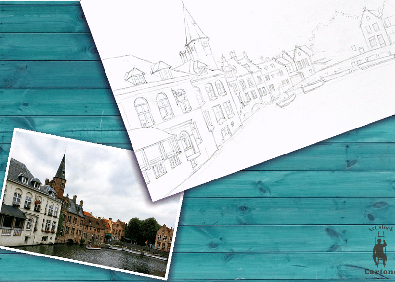 010c ブルージュの町並み | 下絵工房カルトーネ