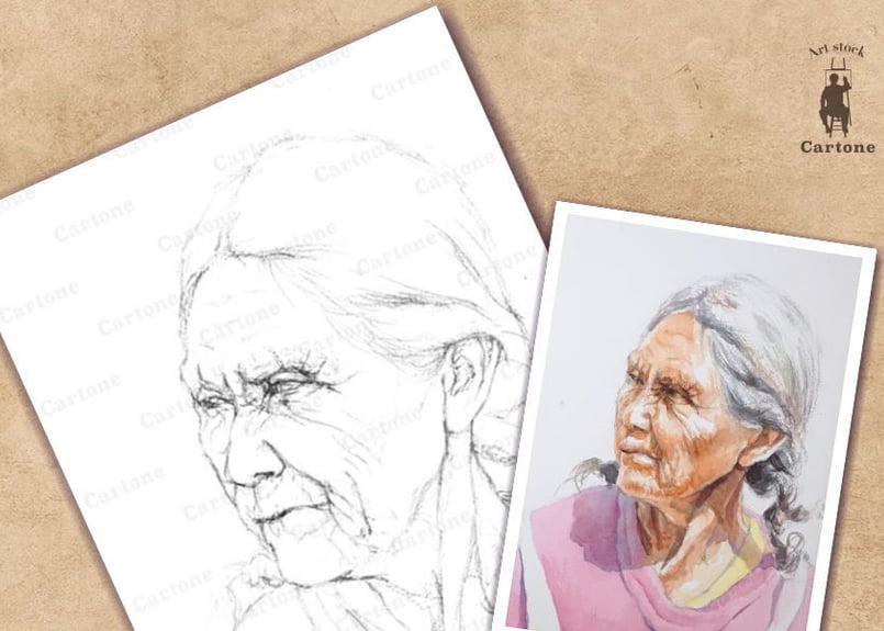 039b 老婆の肖像 （着彩見本付き） | 下絵工房カルトーネ