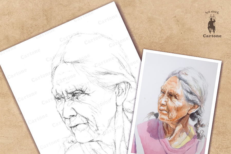 039b 老婆の肖像 （着彩見本付き） | 下絵工房カルトーネ