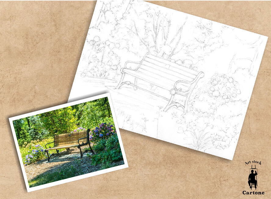公園のベンチ 149c 公園のベンチ | 下絵工房カルトーネ