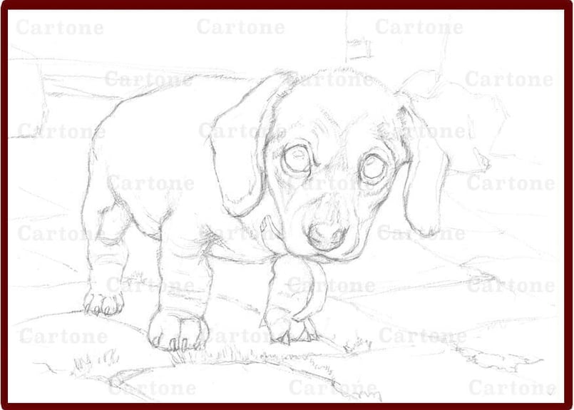 086a ダックスフンドの子犬 | 下絵工房カルトーネ