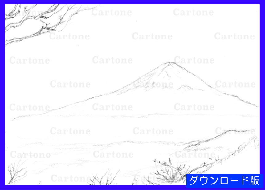 108c 朝焼けの富士山 | 下絵工房カルトーネ
