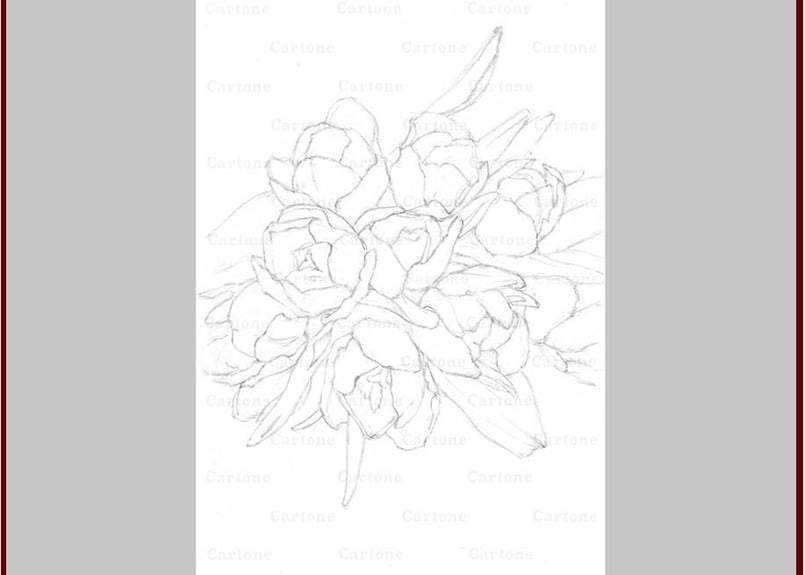 026a チューリップブーケ | 下絵工房カルトーネ