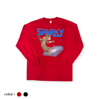 collage art　L/S Tee   【 Sparky Cat  】-  Red / Black