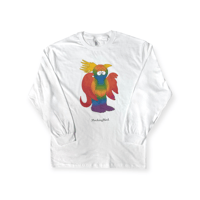 collage art　L/S Tee   【 Mocking Bird.  】-  White