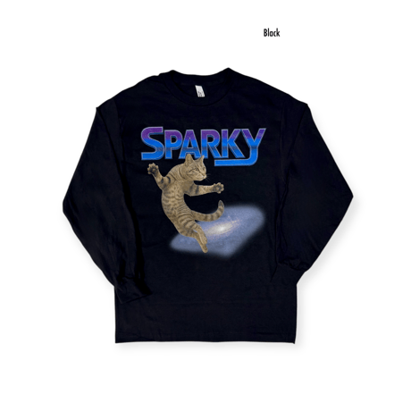collage art　L/S Tee   【 Sparky Cat  】-  Red / Black