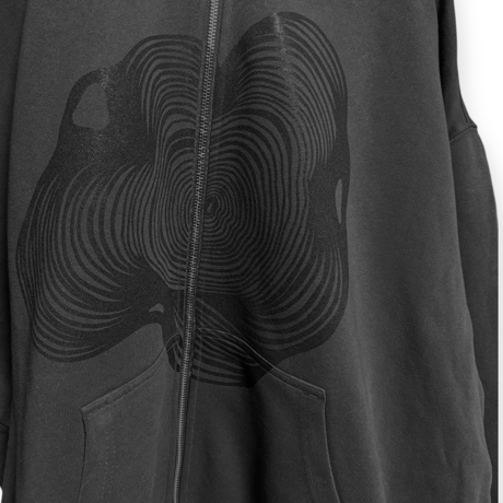 sohi '' coffee '' Garment Dye Double Zipper Hoodie  -  Shadow Gray
