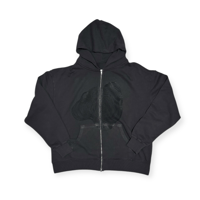 sohi '' coffee '' Garment Dye Double Zipper Hoodie  -  Shadow Gray