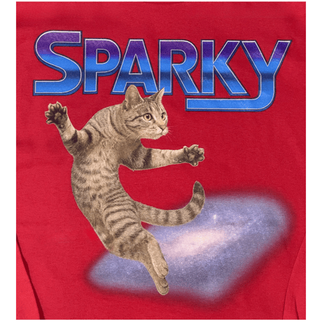 collage art　L/S Tee   【 Sparky Cat  】-  Red / Black
