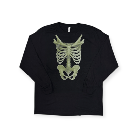 collage art　L/S Tee   【 B　O　N　E 】-   Black