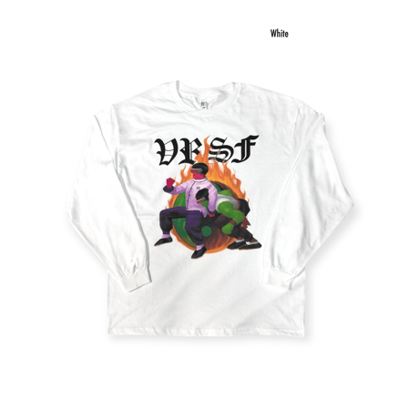 collage art　L/S Tee   【 VRSF  】-   White / Black