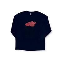 collage art　L/S Tee   【 Welcome to Hell.  】-   Black